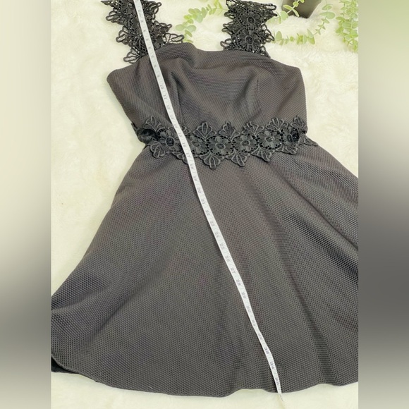 Ted Baker Monaa Lace Black Fit & Flare Midi Half Zip Dress Size 2 - Picture 11 of 13